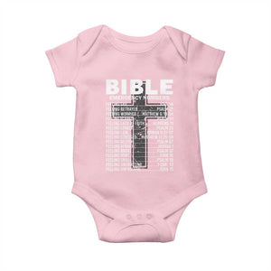 Christian Baby Onesie Bible Emergency Number TS09 Light Pink Print Your Wear