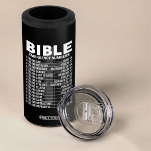 Christian 4 in 1 Can Cooler Tumbler Bible Emergency Number TS09 Print Your Wear