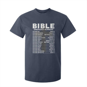 Christian T Shirt For Kid Bible Emergency Number TS09 Navy Print Your Wear
