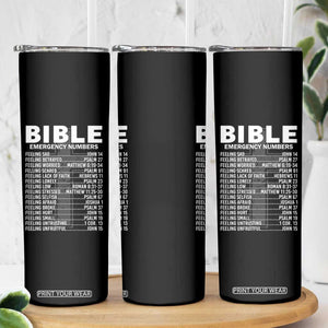 Christian Skinny Tumbler Bible Emergency Number TS09 Print Your Wear