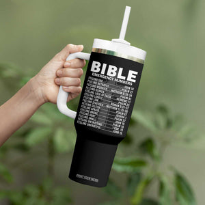 Christian Tumbler With Handle Bible Emergency Number TS09 Print Your Wear