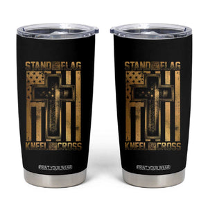 Christian Patriotic Tumbler Cup Stand For The Flag Kneel For The Cross American Christ Cross TS09 Black Print Your Wear