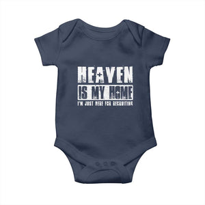 Funny Christian Baby Onesie Heaven Is My Home Religious Jesus TS09 Navy Print Your Wear