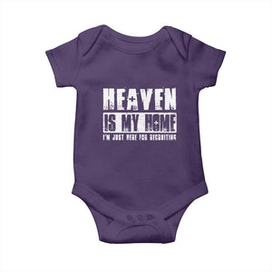 Funny Christian Baby Onesie Heaven Is My Home Religious Jesus TS09 Purple Print Your Wear