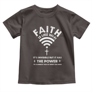 Funny Christian Baby Shirt Faith Is Like Wifi TS09 Dark Chocolate Print Your Wear
