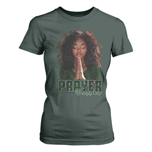 Prayer Warrior T Shirt For Women Camo Black Woman Christian Pray TS09 Dark Forest Green Print Your Wear