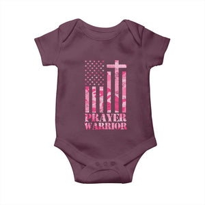 Prayer Warrior Baby Onesie Camo American Flag Christian Pray TS09 Maroon Print Your Wear