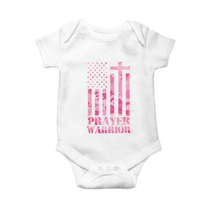Prayer Warrior Baby Onesie Camo American Flag Christian Pray TS09 White Print Your Wear