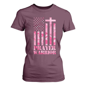 Prayer Warrior T Shirt For Women Camo American Flag Christian Pray TS09 Maroon Print Your Wear