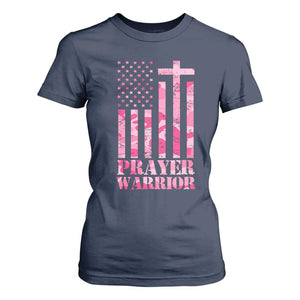 Prayer Warrior T Shirt For Women Camo American Flag Christian Pray TS09 Navy Print Your Wear