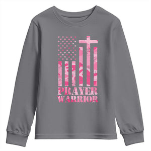 Prayer Warrior Youth Sweatshirt Camo American Flag Christian Pray TS09 Charcoal Print Your Wear