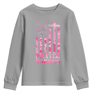 Prayer Warrior Youth Sweatshirt Camo American Flag Christian Pray TS09 Sport Gray Print Your Wear