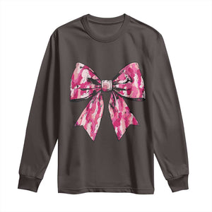Camo Girl Long Sleeve Shirt Camouflage Bow Coquette Hunting Hunter TS09 Dark Chocolate Print Your Wear