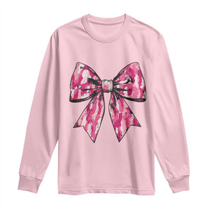 Camo Girl Long Sleeve Shirt Camouflage Bow Coquette Hunting Hunter TS09 Light Pink Print Your Wear