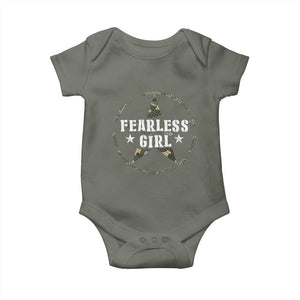 Fearless Girl Camouflage Baby Onesie TS09 Military Green Print Your Wear
