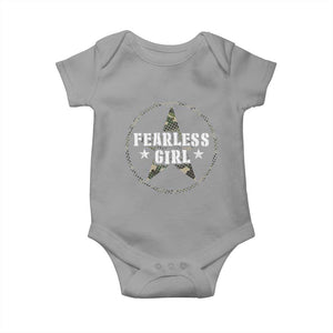 Fearless Girl Camouflage Baby Onesie TS09 Sport Gray Print Your Wear