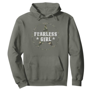 Fearless Girl Camouflage Hoodie TS09 Military Green Print Your Wear