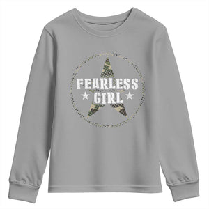 Fearless Girl Camouflage Youth Sweatshirt TS09 Sport Gray Print Your Wear