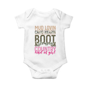 Country Girl Baby Onesie Mud Lovin Camo Wearin Boot Stomping TS09 White Print Your Wear