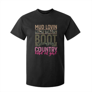 Country Girl T Shirt For Kid Mud Lovin Camo Wearin Boot Stomping TS09 Black Print Your Wear