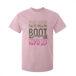 Country Girl T Shirt For Kid Mud Lovin Camo Wearin Boot Stomping TS09 Light Pink Print Your Wear