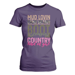 Country Girl T Shirt For Women Mud Lovin Camo Wearin Boot Stomping TS09 Purple Print Your Wear