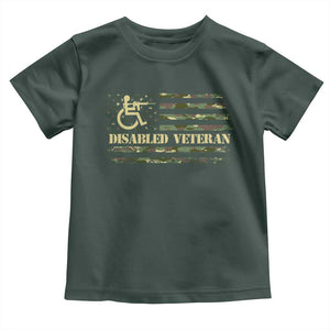 Disabled Veteran Baby Shirt Camouflage American Flag Patriotic Veterans Day TS09 Dark Forest Green Print Your Wear