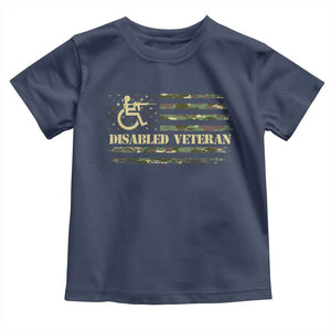 Disabled Veteran Baby Shirt Camouflage American Flag Patriotic Veterans Day TS09 Navy Print Your Wear