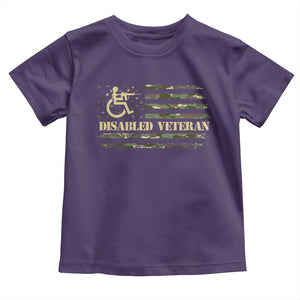 Disabled Veteran Baby Shirt Camouflage American Flag Patriotic Veterans Day TS09 Purple Print Your Wear