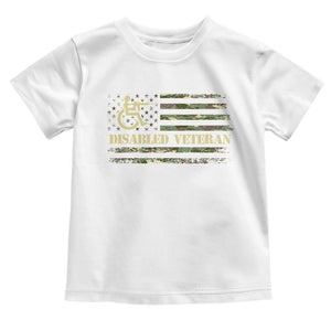 Disabled Veteran Baby Shirt Camouflage American Flag Patriotic Veterans Day TS09 White Print Your Wear