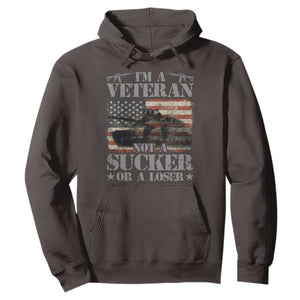 I'm A Veteran Hoodie Not A Sucker Or A Loser Tank Veterans Day TS09 Dark Chocolate Print Your Wear