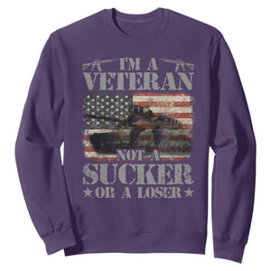 I'm A Veteran Sweatshirt Not A Sucker Or A Loser Tank Veterans Day TS09 Purple Print Your Wear