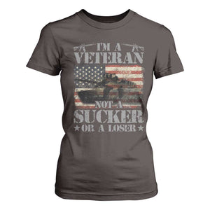 I'm A Veteran T Shirt For Women Not A Sucker Or A Loser Tank Veterans Day TS09 Dark Chocolate Print Your Wear