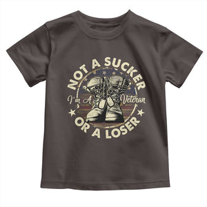 Not A Sucker Or A Loser Baby Shirt Veterans Day Patriotic American Flag TS09 Dark Chocolate Print Your Wear