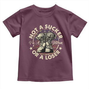 Not A Sucker Or A Loser Baby Shirt Veterans Day Patriotic American Flag TS09 Maroon Print Your Wear