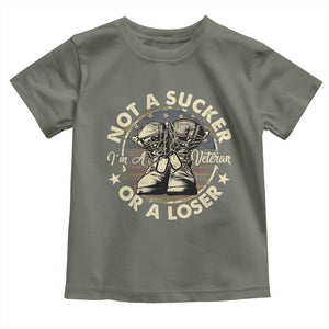 Not A Sucker Or A Loser Baby Shirt Veterans Day Patriotic American Flag TS09 Military Green Print Your Wear