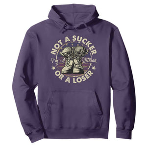 Not A Sucker Or A Loser Hoodie Veterans Day Patriotic American Flag TS09 Purple Print Your Wear