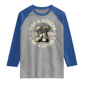 Not A Sucker Or A Loser Raglan Shirt Veterans Day Patriotic American Flag TS09 Sport Gray Royal Print Your Wear
