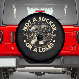 Not A Sucker Or A Loser Spare Tire Cover Veterans Day Patriotic American Flag TS09 Black Print Your Wear