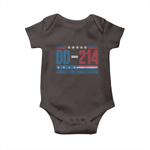 DD-214 Veteran Baby Onesie America's True Form Of Freedom TS09 Dark Chocolate Print Your Wear