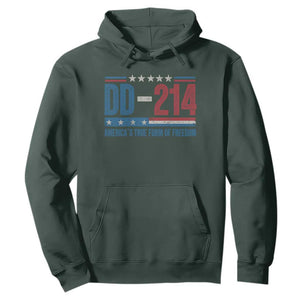 DD-214 Veteran Hoodie America's True Form Of Freedom TS09 Dark Forest Green Print Your Wear