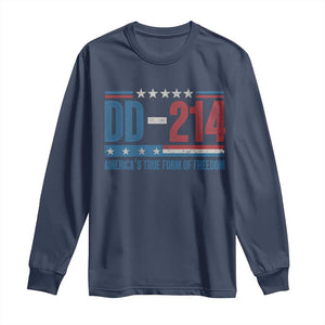 DD-214 Veteran Long Sleeve Shirt America's True Form Of Freedom TS09 Navy Print Your Wear