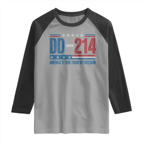 DD-214 Veteran Raglan Shirt America's True Form Of Freedom TS09 Sport Gray Black Print Your Wear