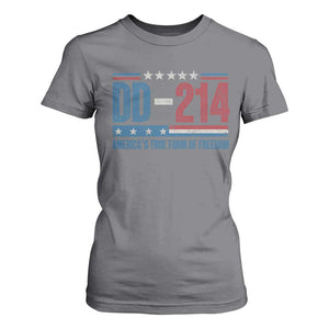 DD-214 Veteran T Shirt For Women America's True Form Of Freedom TS09 Charcoal Print Your Wear
