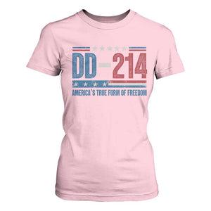 DD-214 Veteran T Shirt For Women America's True Form Of Freedom TS09 Light Pink Print Your Wear