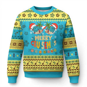 Xmas Cruising Ugly Christmas Sweater Merry Cruisemas Palm Tree Sunglass Cruise TS09 Hawaii Print Your Wear