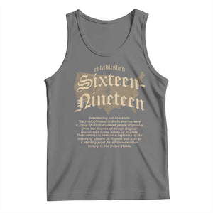 Black History Tank Top 1619 Sixteen-Nineteen Established TS09 Black Heather Print Your Wear