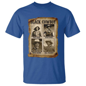 Black Cowboy T Shirt - African American Legendary Cowboys Black History Graphic Tee TS09 Royal Blue Print Your Wear