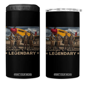 Tuskegee Airman 4 in 1 Can Cooler Tumbler Legendary US Pilots Black History TS09 One Size: 16 oz Black Print Your Wear