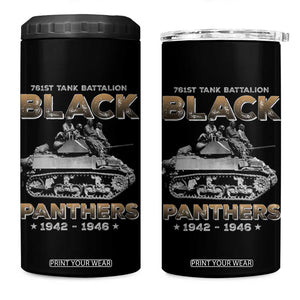761st Tank Battalion Tribute Black Panther Party History 4 in 1 Can Cooler Tumbler TS09 One Size: 16 oz Black Print Your Wear